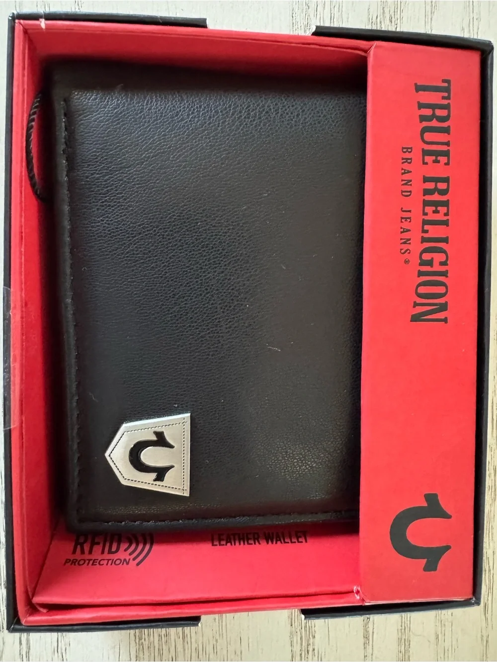 True Religion Men's Black Leather Wallet